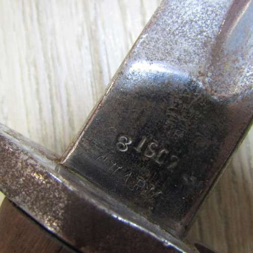 Chapman 1907 Pattern 303 bayonet - 1923 SA Police issue - chromed with sheath - rare maker