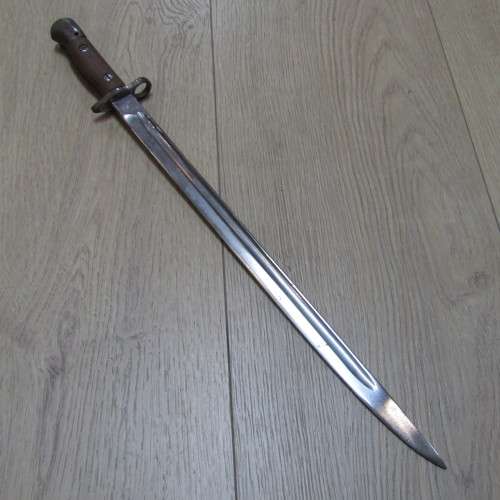 Chapman 1907 Pattern 303 bayonet - 1923 SA Police issue - chromed with sheath - rare maker