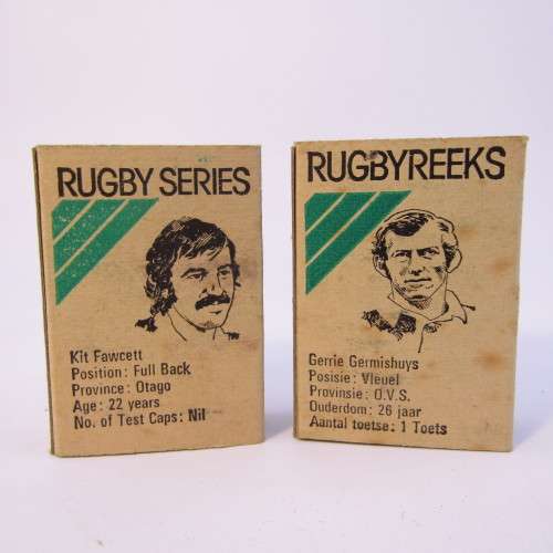 Set of 13vintage Springbok Rugby series safety matchboxes - empty