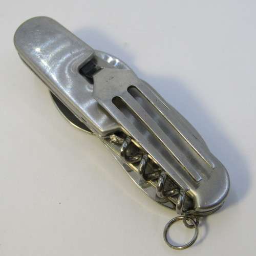 Stainless steel pocket knife with fork and spoon - Hobo knife