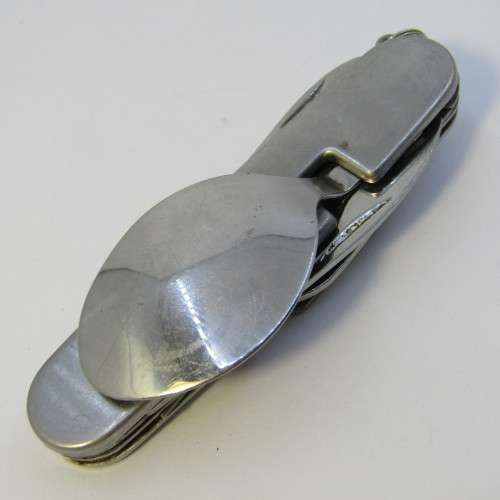 Stainless steel pocket knife with fork and spoon - Hobo knife