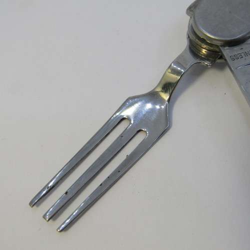 Stainless steel pocket knife with fork and spoon - Hobo knife