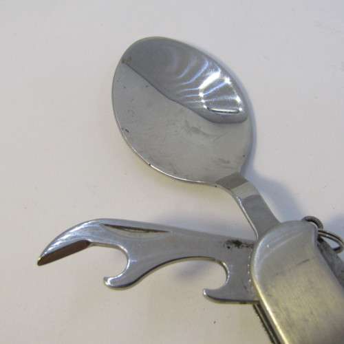 Stainless steel pocket knife with fork and spoon - Hobo knife