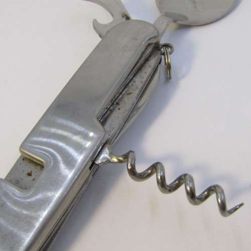 Stainless steel pocket knife with fork and spoon - Hobo knife