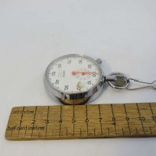 Vintage Lanco Mechanical stopwatch - Working - Melting damage to lens