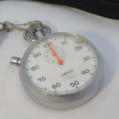 Vintage Lanco Mechanical stopwatch - Working - Melting damage to lens