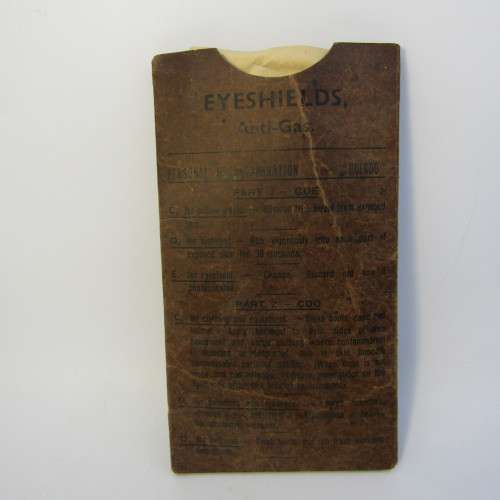 1942 WW2 Anti Gas Eye shields in packaging