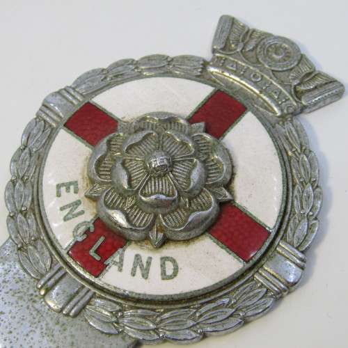 Vintage England car hood badge