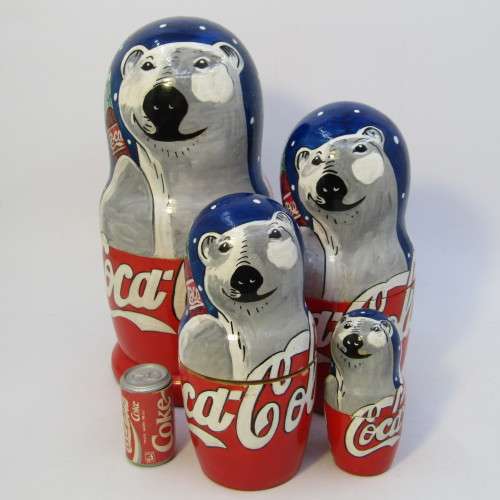 Vintage Coca-Cola polar bear nesting doll