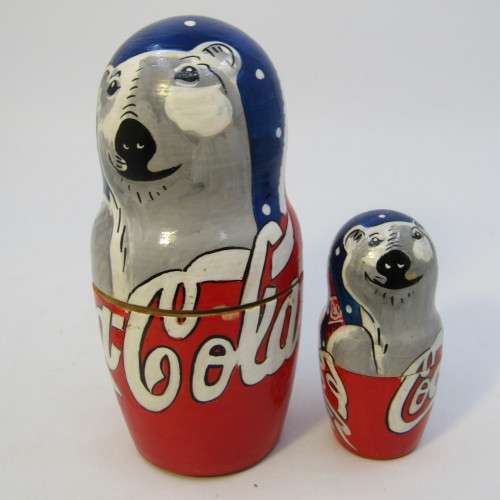 Vintage Coca-Cola polar bear nesting doll