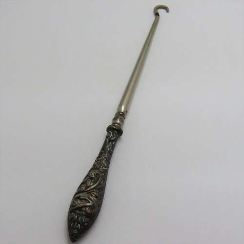 Antique boot lace puller with Birmingham hallmark - Sterling silver handle