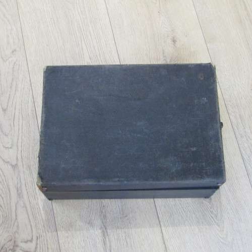 Vintage His Masters Voice portable gramophone - working - handle leather missing