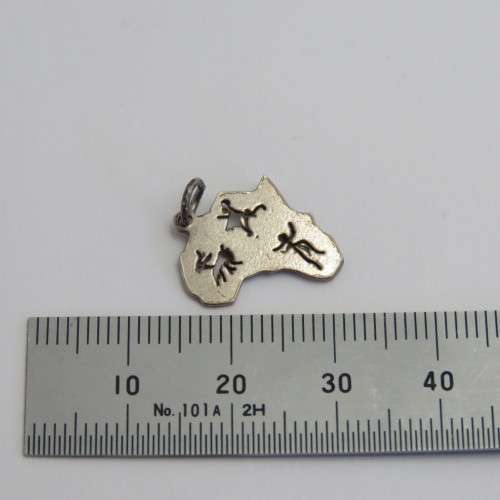 Silver charm map of Africa