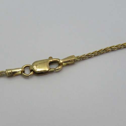 Top quality yellow and white gold 9kt necklace with flower pendant - Weight 5,9 g - Length 46 cm
