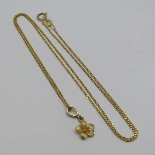 Very fine 9kt gold chain with pendant - Weight 1,8 g - Length 51 cm