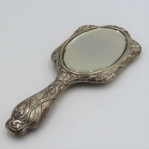 Sterling silver Chester 1906 handheld mirror - 419,6 g