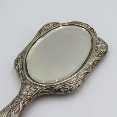 Sterling silver Chester 1906 handheld mirror - 419,6 g