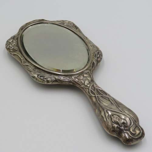 Sterling silver Chester 1906 handheld mirror - 419,6 g