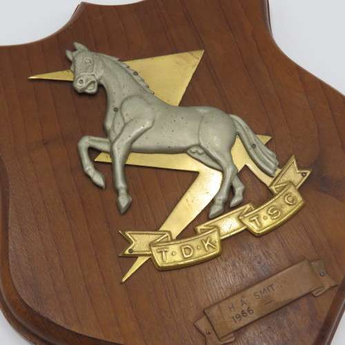 SADF Technical Service Corps plaque awarded to HA Smit