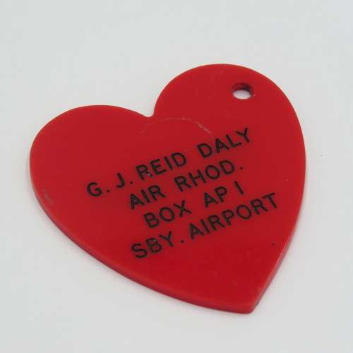 Air crew luggage tag of G.J. Reid Daly Air Rhodesia Salisbury Airport