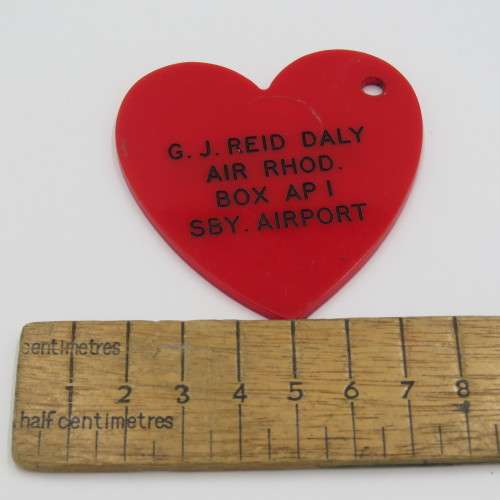 Air crew luggage tag of G.J. Reid Daly Air Rhodesia Salisbury Airport