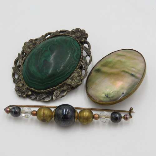 Lot of 3 vintage brooches