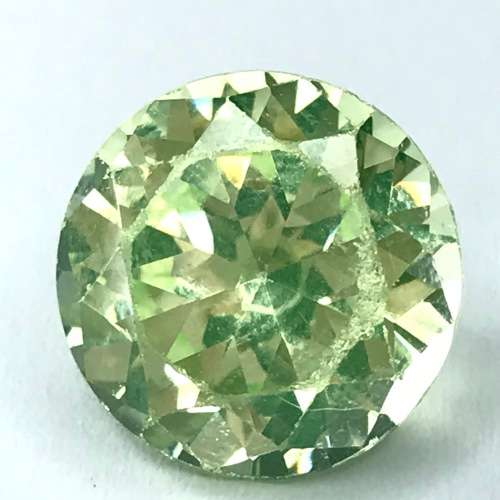 Synthetic Spinel 7,6 carat light greenish round stone - @R1 start