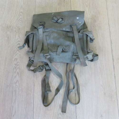 SADF webbing grootsak backpack - Well used - Missing buckles - 37 x 40 cm