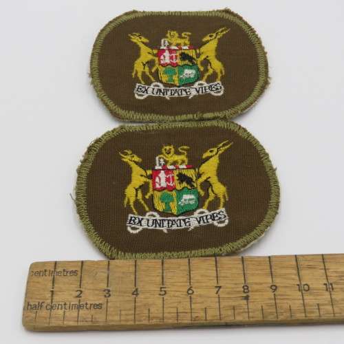 Pair of SADF Warrant Officer class 1 cloth rank badges