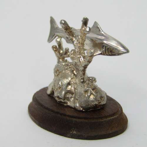 Silver Sculpture `White Shark` by Stuart Benade