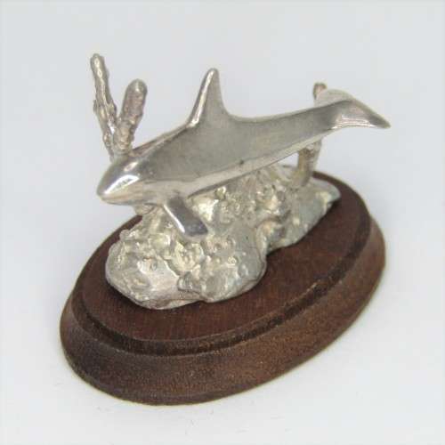 Silver Sculpture `Orca` by Stuart Benade - 79g