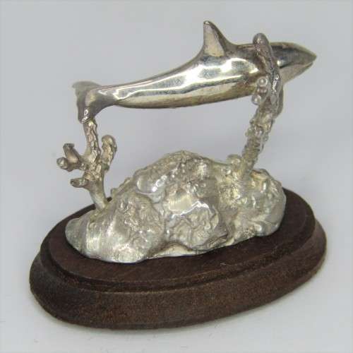 Silver Sculpture `Orca` by Stuart Benade - 79g