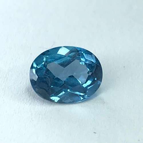 Synthetic Spinel 2,1 Carat Aqua Blue oval stone - @R1 start