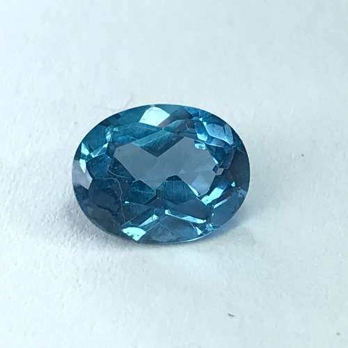 Synthetic Spinel 2,1 Carat Aqua Blue oval stone - @R1 start