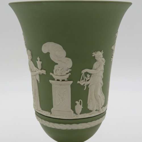 Wedgwood Green Jasperware vase