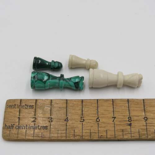 Vintage Malachite and marble chess set