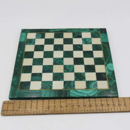Vintage Malachite and marble chess set