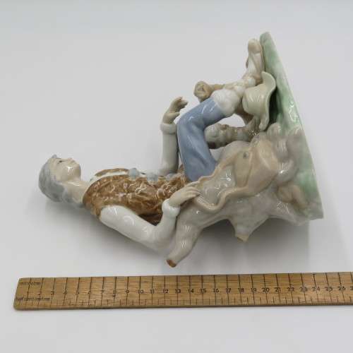 Vintage Tengra Spanish porcelain man with dog figurine