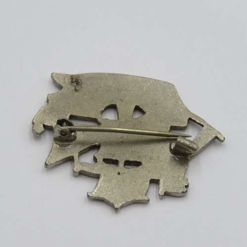 Vintage enamelled ship brooch