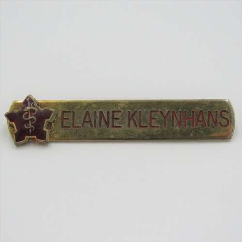 SA Medical Service Corps name tag - Elaine Kleynhans