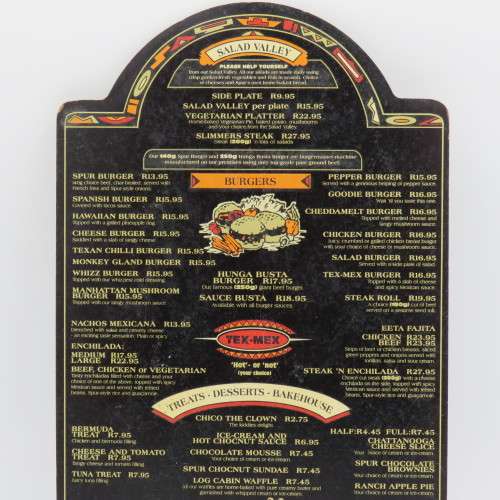 Vintage San Francisco Spur Strand wooden menu