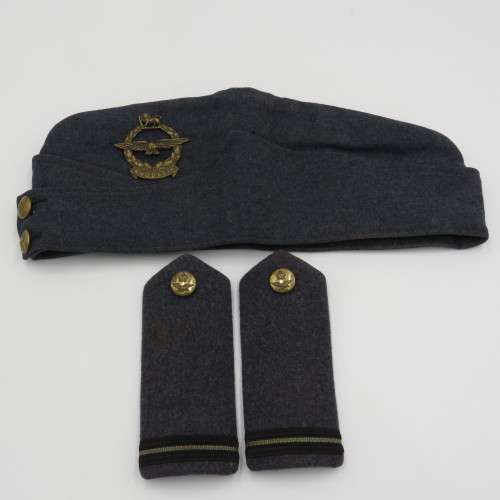 WW2 Rhodesian Air Force Side cap with rank epaulettes - Cap size 54 cm