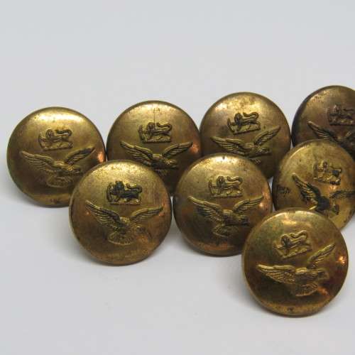 Lot of 10 WW2 Rhodesia Air Force mid-size uniform buttons