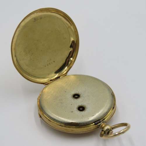 Antique 18kt Gold pocketwatch with small dial - Working - No key