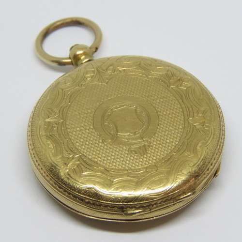 Antique 18kt Gold pocketwatch with small dial - Working - No key