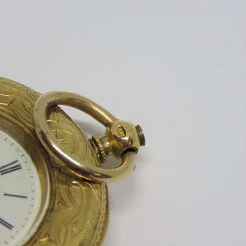 Antique 18kt Gold pocketwatch with small dial - Working - No key