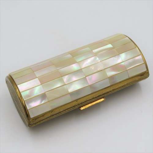 Vintage Gilded trinket box with mother of pearl lid