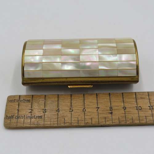 Vintage Gilded trinket box with mother of pearl lid