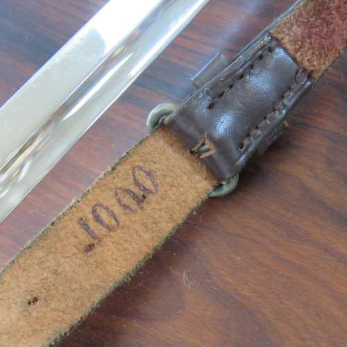 Old South African Ceremonial Officer`s dress sword with Sam Browne leather belt - GMS Solingen