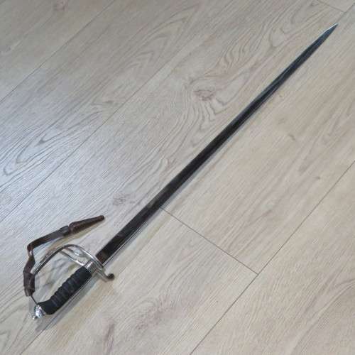 Old South African Ceremonial Officer`s dress sword with Sam Browne leather belt - GMS Solingen